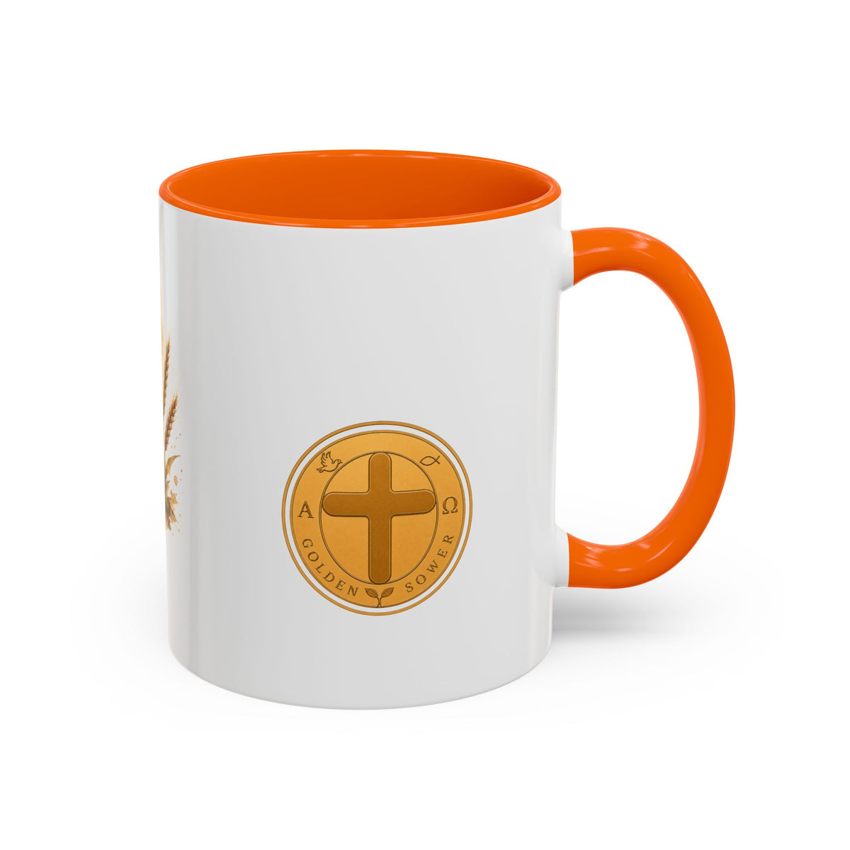 Christliche Kaffeetasse mit Kerzenmotiv - Goldenes Kreuz