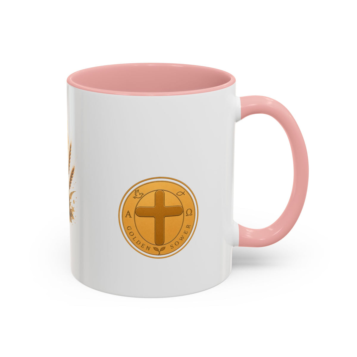 Christliche Kaffeetasse mit Kerzenmotiv - Goldenes Kreuz