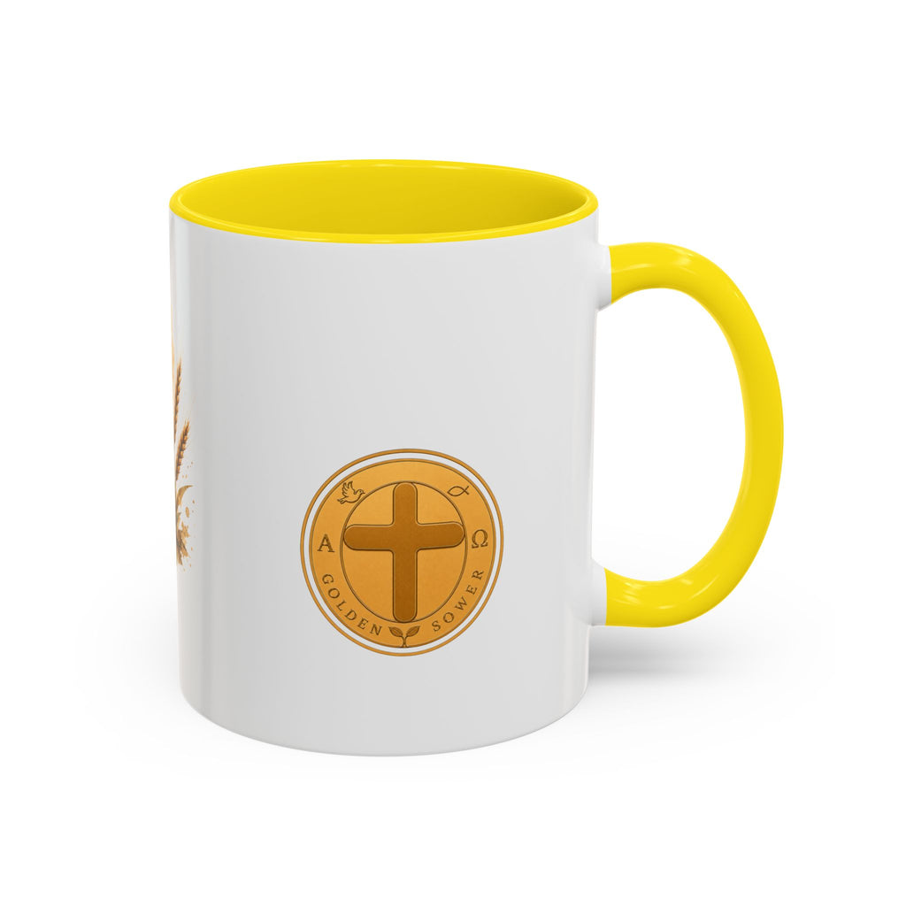 Christliche Kaffeetasse mit Kerzenmotiv - Goldenes Kreuz