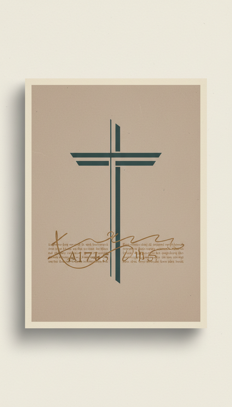 Poster mit modernem Kreuz und Vers